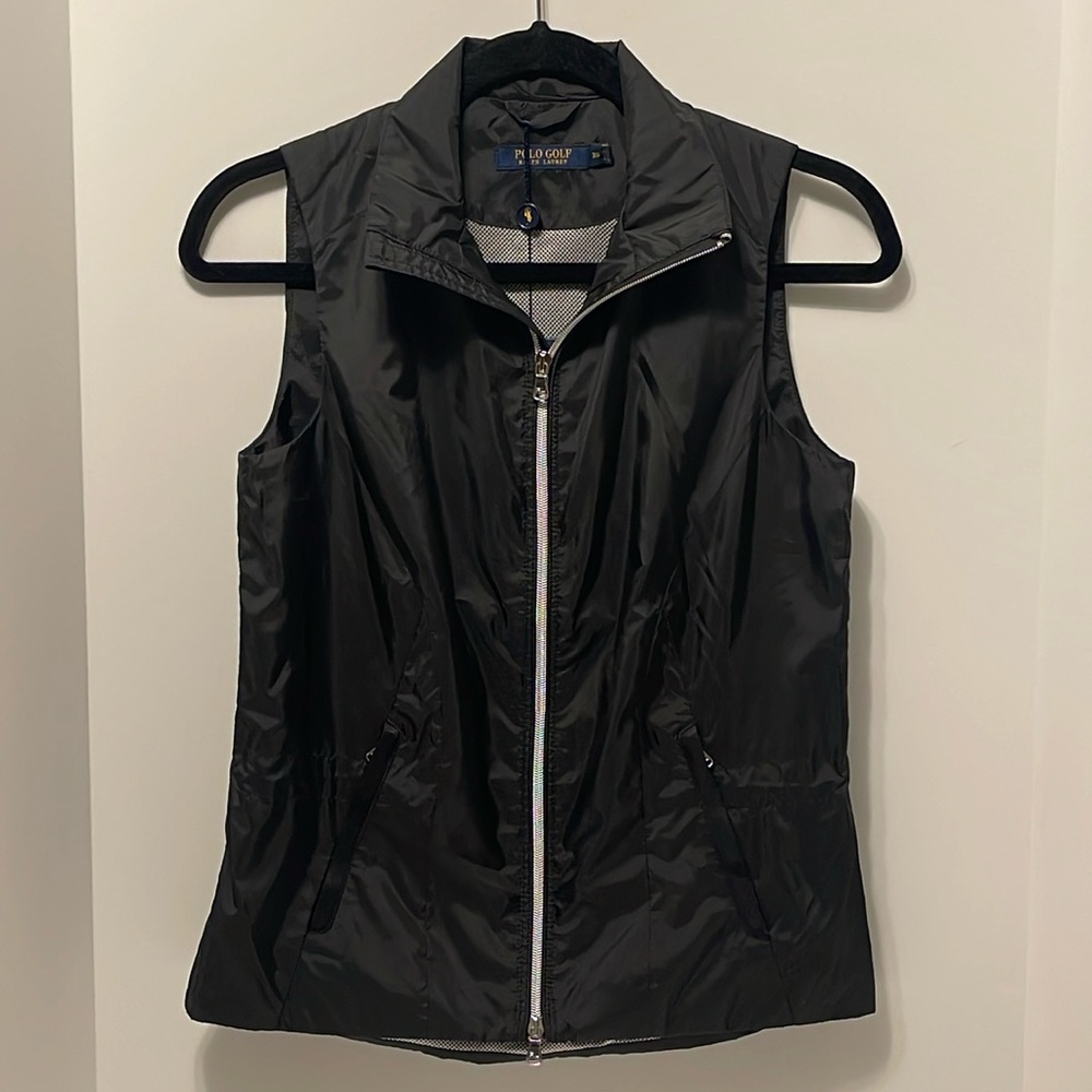 Polo Golf Ralph Lauren Vest Women’s XS Black Zip Up Water Repellant Lightweight